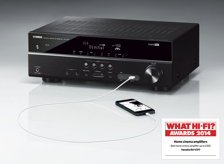 必博5.1声道家庭影院收音扩音机RX-V377 荣获2014年度What Hi-Fi?五星评价大奖
